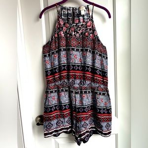 Loft floral pattern back tie romper